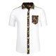 thumbnail image 2 of Camisa de hombre estilo CHIC INSPIRAR con estampado floral, de manga corta, con botones, tipo hawaiana, con bolsillo, 42 blanco y negro, 2 of 7