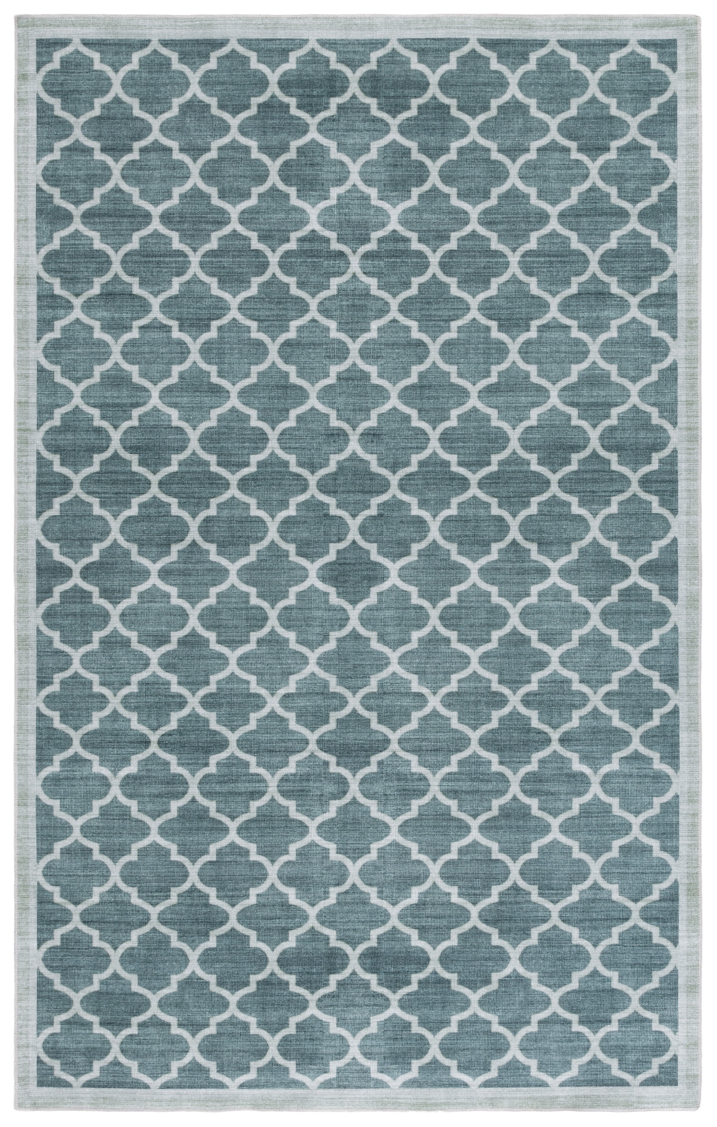 SAFAVIEH Arizona Shevon Trellis Polyester Machine Washable Area Rug, Green, 5' x 8'