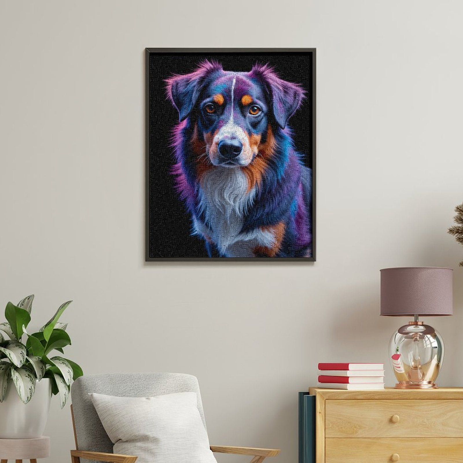 Paint By Numbers Kit for Adults Beginner - DIY Colorful Dog Portrait Art Canvas Painting Kits for Adults, Frameless Paint By Number for Adults for Home Wall Decor 16x20 Inch