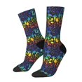 thumbnail image 2 of Uemuo Magical Mushrooms and Flowers Pattern Women's Crew Socks, Soft Durable Breathable Moisture-Wicking with Odor Control Cotton socks, 2 of 9