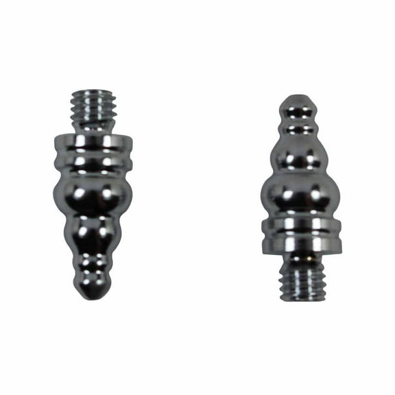 Renovators Supply Chrome Plated Medium Cabinet Door Hinge Finial Pair 3/4 in Kitchen Cabinet Hinge Finial w/Steeple Tip