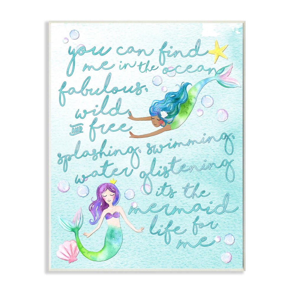 The Kids Room by Stupell Mermaid Life For Me Painting Wall Plaqueby Erica Billups