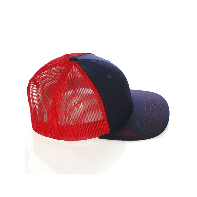 Red White Structured Hat P Mid Custom Initial Red) Letter Baseball Colors Trucker Mesh (Navy Profile