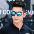 thumbnail image 2 of Gafas de sol polarizadas con espejo cuadrado para hombre, lentes azules clásicas para deportes al aire libre, conducción, verano, UV400, 2024, 2 of 4