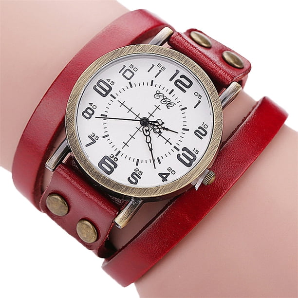 Reloj de cuarzo para hombre, relojes para hombre CCQ, reloj de pulsera vintage de cuero de vaca, reloj de pulsera para hombre y mujer, reloj de cuarzo RD