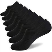 No Show Socks Mens 7 Pair Cotton Thin Non Slip Low Cut Men Invisible Sock(Sock Size:12-14, 7black)
