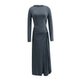 thumbnail image 3 of Vestido de Manga Larga para las Mujeres Invierno Casual Delgado Bodycon Cuello Redondo Largo Maxi Fiesta Boda, 3 of 5