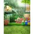 thumbnail image 1 of BSDHOME Polyester Red Flowers Cartoon Bears Green Tree Grass Photography Backdrops Photo Props Studio Background 5x7ft, 1 of 2