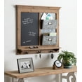 thumbnail image 4 of Kate and Laurel Idamae Wood Framed Chalkboard with Mail Holders and Key Hooks Wall Organizer, Rustic Brown, 4 of 5