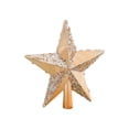 thumbnail image 1 of Colorful Christmas Tree Topper Star, 5-Point Glitter Finish, Plastic, Easy To Install, Shiny Holiday Tree Crown, 1 of 6