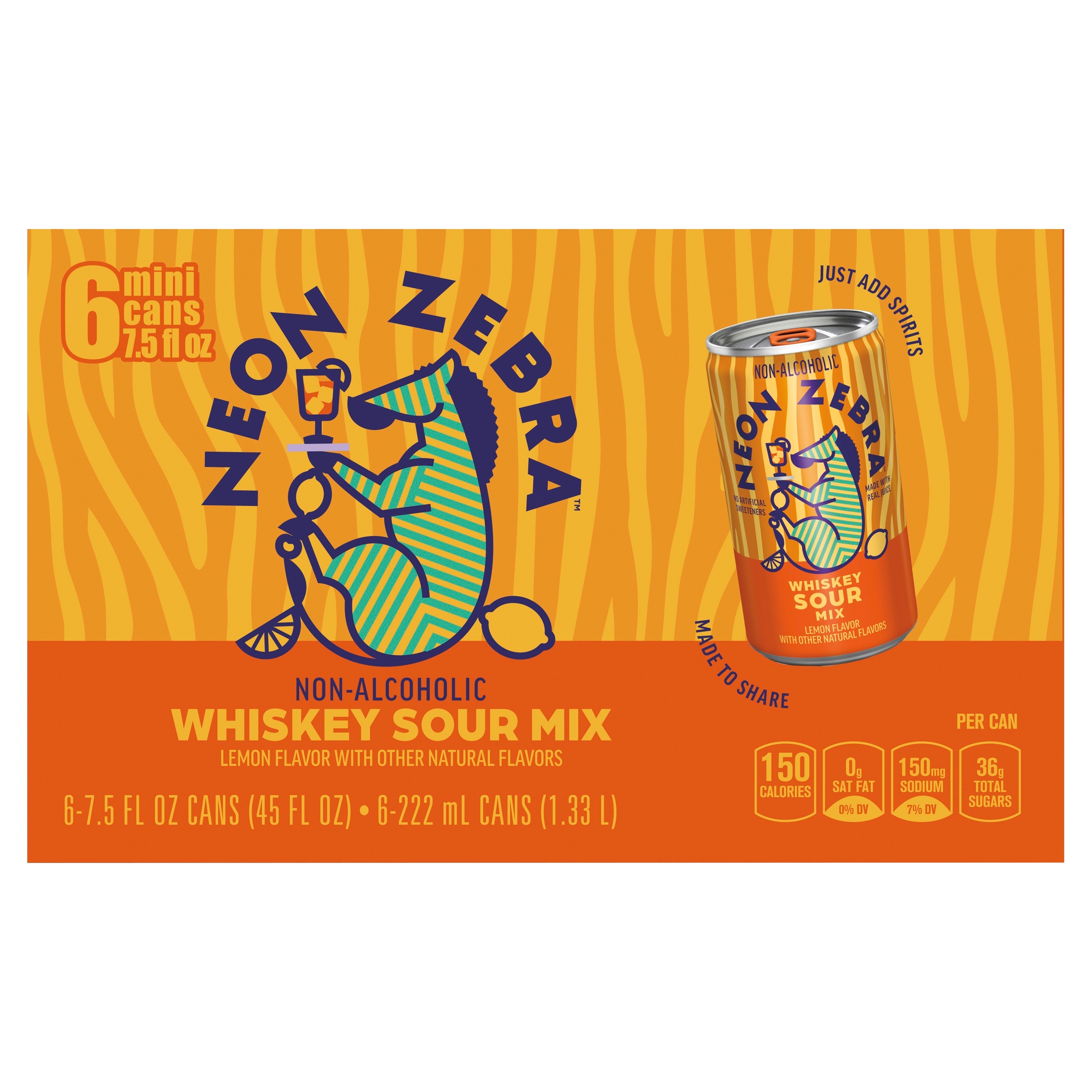 Neon Zebra Whiskey Sour, Cocktail Mixers, No Artificial Sweeteners