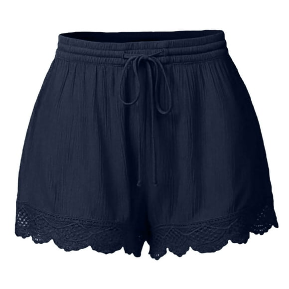 FNFYFH Clearance Ladies Workout Loose Fit Solid Summer Running Shorts Breathable Sport Shorts,Navy