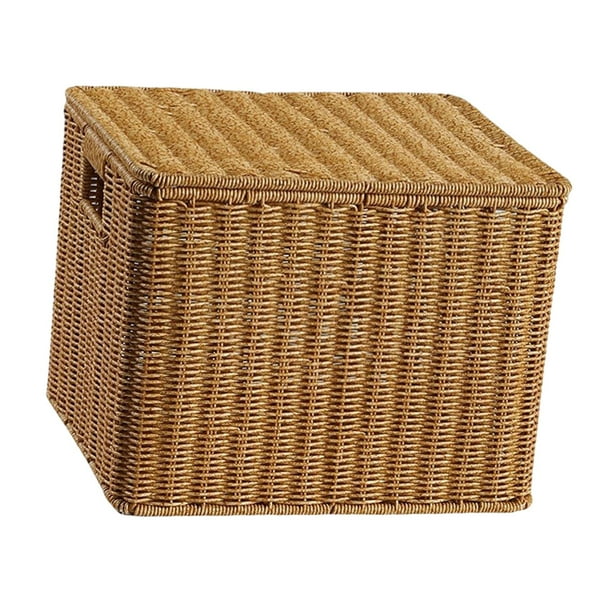 Cesta de almacenamiento para artículos diversos con asa, cesta tejida, cesta de almacenamiento para artículos diversos, para oficina, escritorio, sala 34 cm x 285 cm x 26 cm