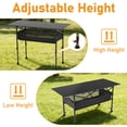 thumbnail image 3 of Yacona Folding Camping Table, Portable Foldable Table with Mesh Layer, for Picnic, Beach, Camp, Backyard, Black, 3 of 7