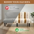thumbnail image 6 of Eurhowing Armless Sofa Cover, Fuzzy Plush Non-Slip Futon Slipcover, Fall Winter Thick Sofa Bed Furniture Protector, Loveseat, Khaki, 6 of 10
