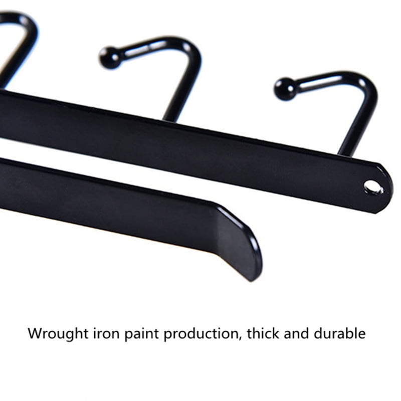 Iron Painting 6 Hooks Kitchen Organizer Hanging Rack Cupboard Under Shelf Holder