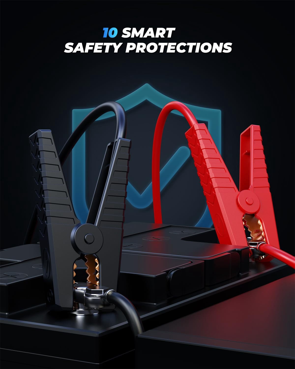 7000A Jump Starter Pack for Car, 12V Portable Jumper Starter (up to All Gas 8.0L Diesel Engine) with LCD Display, Jump Box Charger with Lithium Battery, QC3.0 & 4 LED Light Modes