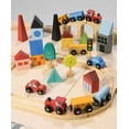 thumbnail image 5 of Mentari Toys - Town Train Set - Beautiful Wooden Toy Train Set Around City Landscape - Intelligent and Imaginative Play Skills for Age 3+, 5 of 8