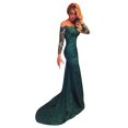 thumbnail image 1 of Fridja Womens Solid Color Sleeveless Slash-Neck Lace Long Full Evening Dress, 1 of 9