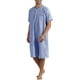 thumbnail image 4 of CAMISAS DE NOCHE RAYADAS INSPIRE CHIC para hombres, camisetas de dormir de manga corta con botones, bata de noche M azul oscuro, 4 of 6