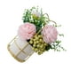 thumbnail image 1 of Flores artificiales Naiovety de seda de peonía falsa con florero rosa, 1 of 6