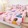 thumbnail image 3 of Manfei Kawaii Black Princess Full Size Sheets,Cartoon Castle Bed Sheets,Multicolor Stars Print Sheet Sets For Girl Teens,Ultra Soft Home Decor,4pcs, 3 of 7