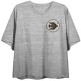 thumbnail image 6 of Free Authority Bird Women's Heather Gray Crop Tee-Medium, 6 of 7