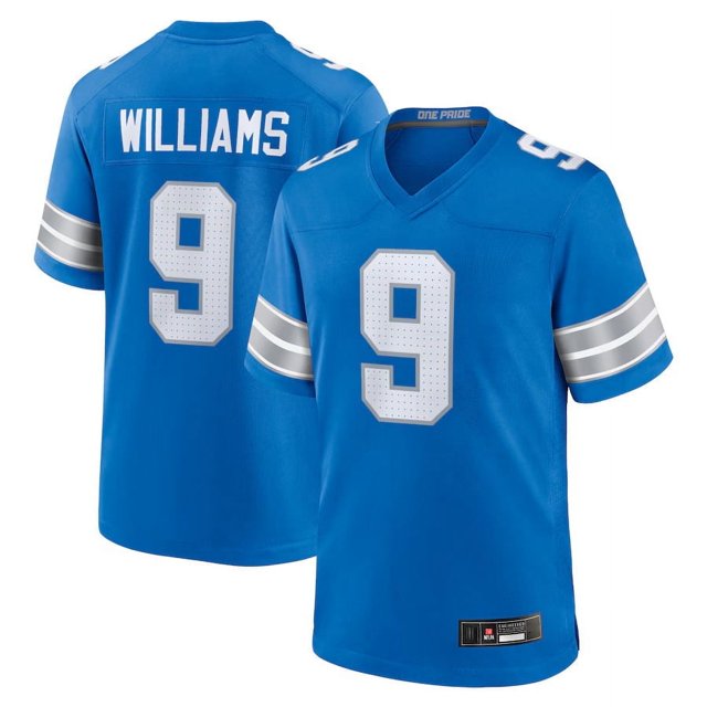 Men's Detroit Williams 9 Blue Player Game Stitched T-shirts Performance Top, Small