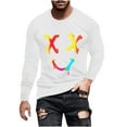 thumbnail image 2 of Haoxianjian Tshirt Mens Long Sleeve Tee Shirts Workout T Shirts Fashionable Men'S Printed Top With Long Sleeved Round Neck And Smiling Face Printed Top/Shirtx Men'S Fashion Sweatshi, 2 of 4