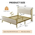 thumbnail image 3 of iPormis Queen Bed Frame with Type-C & USB Ports,12" Underbed Storage Space， Metal Platform Beds, with Velvet Upholstered Headboard & Footboard, Beige, 3 of 9