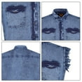 thumbnail image 7 of Dream Apparel Men's Biker Cuttoff Vest Denim/Cotton Shirt with Vintage and Frayed Sleeveless Look 2 Front Pockets, 7 of 7
