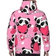 thumbnail image 5 of Bingfone Panda Heart Valentine Pink Men'S Drawstring Hoodie Long Sleeve Pocket Sweatshirts-4x-Large, 5 of 9
