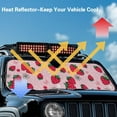 thumbnail image 4 of Uorisanigo Windshield Sun Shade for Jeep Wrangler TJ JK JKU Sport Sahara Rubicon 2 Door & 4 Door-Blocks UV Rays Sun Visor, Strawberry Print Car Sunshade Keep Your Vehicle Cool, Car Window Shades, 4 of 7