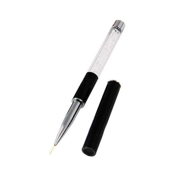 Jumpingount Crystal Acrylic Nail Art Brushes Gel Painting Line Brush Pen Manicure Nail Liner AcrylicTools Envío en Rusia Juegos de manicura negro 9 mm Jumpingount MJ0784-02