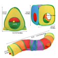 thumbnail image 3 of kkbbma under $5 2Pcs Cat Tunnels, Interactive CatToyTunnel, Foldable Pet Play Tunnel with Tents, Rainbow Color Cat Tunnel, Small Animal Playhouse, Pet Enrichment ActivityToy, 3 of 9