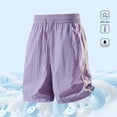 thumbnail image 2 of VBVC Women's Side Stripe Drawstring Athletic Shorts , Casual Running Summer Shorts For Women , Ladies' Lightweight Breathable Shorts with Pockets,Purple,XS-3XL, 2 of 8