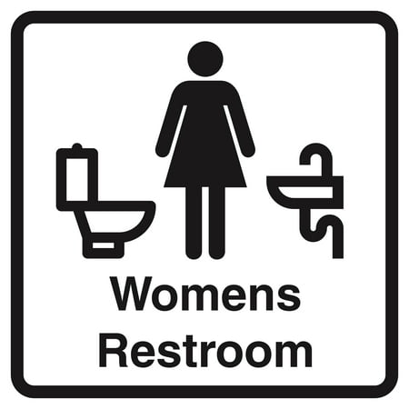 aluminum womens restroom print