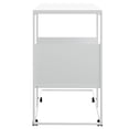 thumbnail image 2 of vidaXL Side Table with Wheels White 55x36x63.5 cm Engineered Wood, 2 of 4