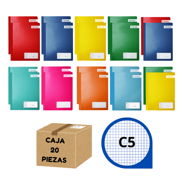 Cuaderno Profesional Cosido Ferrini 100 H Cuadro Chico Caja 20 Piezas