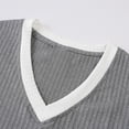 thumbnail image 5 of V Neck T-Shirt Men Knitted Ribbed Short Sleeve Casual Athletic Workout Pullover Tops Fathers Gift S-3XL, 5 of 8