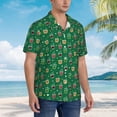 thumbnail image 3 of Fotbe Milk Tea Camisa Hawaiana para Hombre Unisex – Camisa Casual de Verano con Botones de Manga Corta de Algodón y Lino,3X-Large, 3 of 7