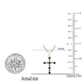thumbnail image 3 of Dazzlingrock Collection 0.25 Carat (ctw) Round Black Diamond & Baguette White Diamond Religious Cross Pendant for Women with 18 Inch Silver Chain in 10K Rose Gold, 3 of 4