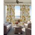 thumbnail image 6 of Botanical Sunflowers Kitchen Curtains Summer Flower Butterfly Country Cafe Short Curtains for Bathroom Blackout Window Curtain Grommet Small Window Treatment Drapes for Bedroom Living Room 52"x45"x2, 6 of 9