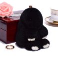 thumbnail image 2 of Bunny Keychain Cute Rex Rabbit Faux Fur Keychain Car Handbag Keyring, 2 of 2