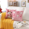 thumbnail image 3 of Merry Christmas Pillow Covers 20x20 Set of 4 Velvet Christmas Pillow Cases Pink Xmas Winter Holiday Throw Pillow Covers Christmas Tree Snowman Cushion Covers for Outdoor Home Bed Sofa Couch(20 Inch), 3 of 5