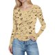 thumbnail image 2 of Xuyuer Long Sleeve Tops for Women Round Neck Floral Blouse Layering Fitted Going Out Top, 2 of 6