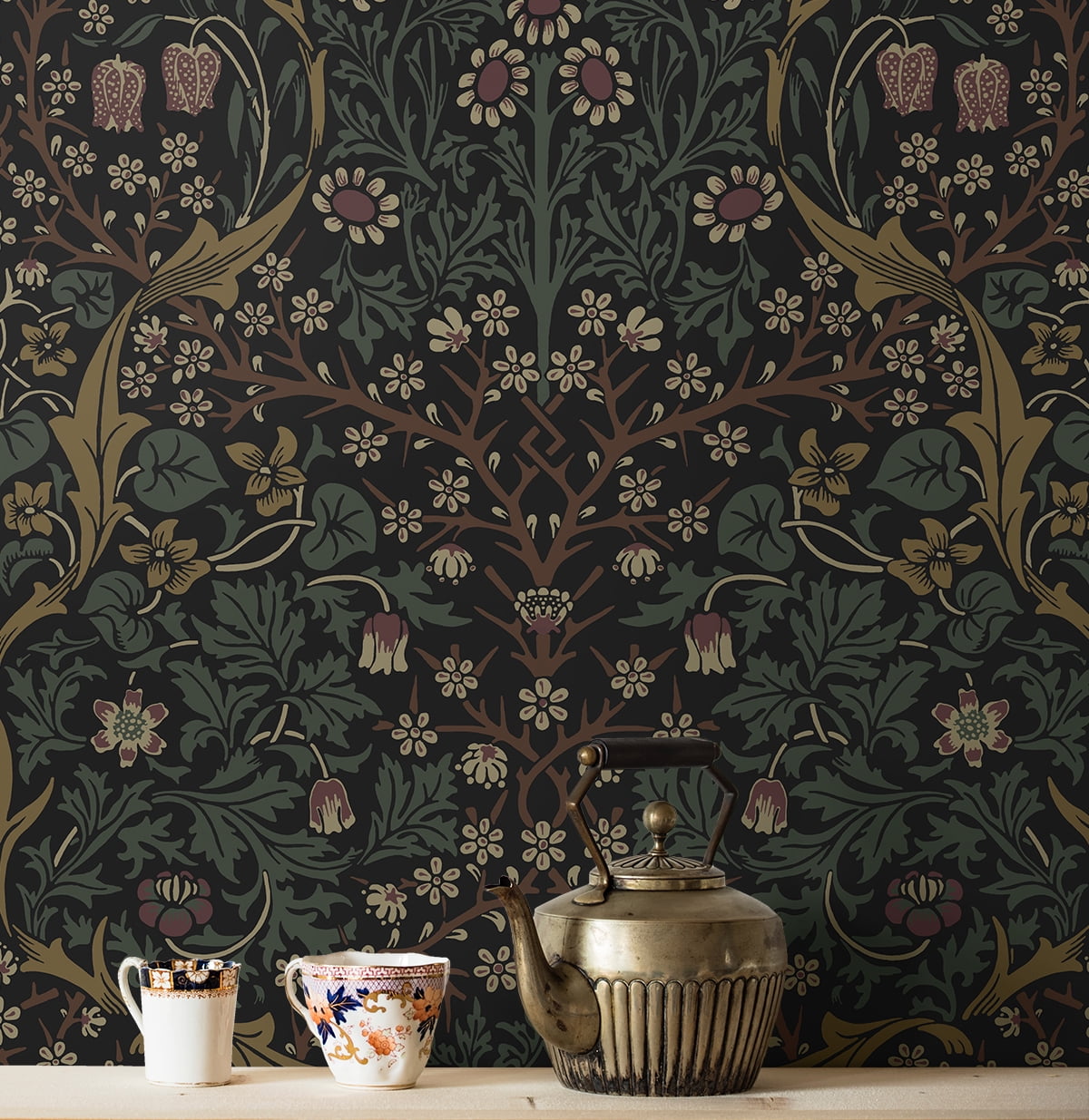 Seabrook Designs Blacksmith & Cliffside Victorian Garden Floral Prepasted Wallpaper - 20.9 in. W x 33 ft. Roll