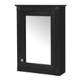 thumbnail image 6 of GZXS Wooden Medicine Cabinet, 20-inch Wall Mounted Bathroom Cabinet with Single Mirror Door & Adjustable Shelves for Bathroom, Living Room, Entryway, Black, 6 of 9
