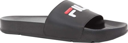 black and white fila slides