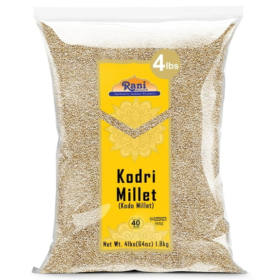 Rani Kodri (Polished Kodo Millet Seeds) Ancient Grains, 64oz (4lbs) 1.81kg ~ All Natural | Gluten Friendly | NON-GMO | Kosher | Vegan | Indian Origin (Varagu / Kodra / Harka)